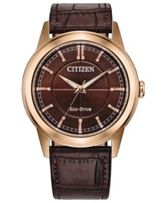 Часы Citizen Men's Rolan Brown Leather Strap 41mm