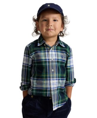 Polo Ralph Lauren Boys' 2T-7 Plaid Cotton Oxford Shirt
