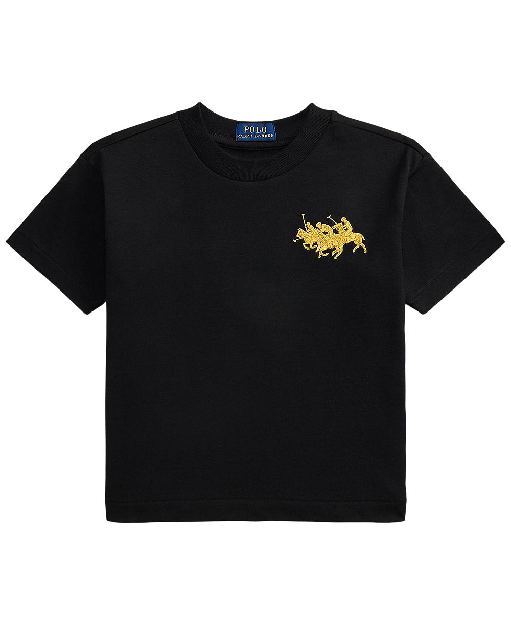 Детская футболка Polo Ralph Lauren для мальчиков (2T-7), с тройным логотипом, оверсайз