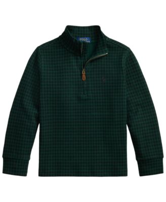 Polo Ralph Lauren Boys' 2T-7 Plaid Estate-Rib Quarter-Zip Pullover