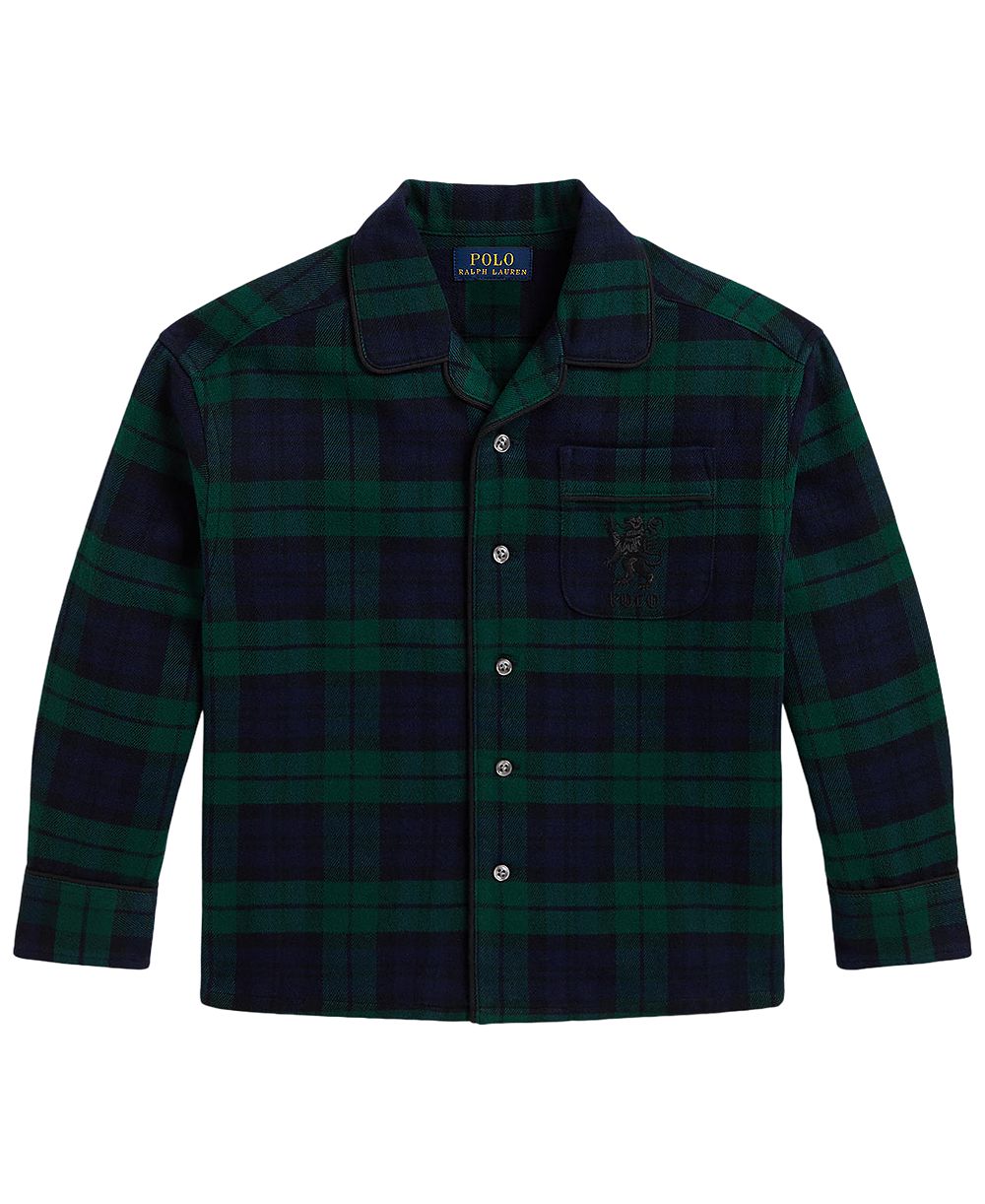 Мужская длинно рукавная фланелевая рубашка в крупную клетку Polo Ralph Lauren для мальчиков 2T-7
