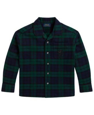 Мужская длинно рукавная фланелевая рубашка в крупную клетку Polo Ralph Lauren для мальчиков 2T-7