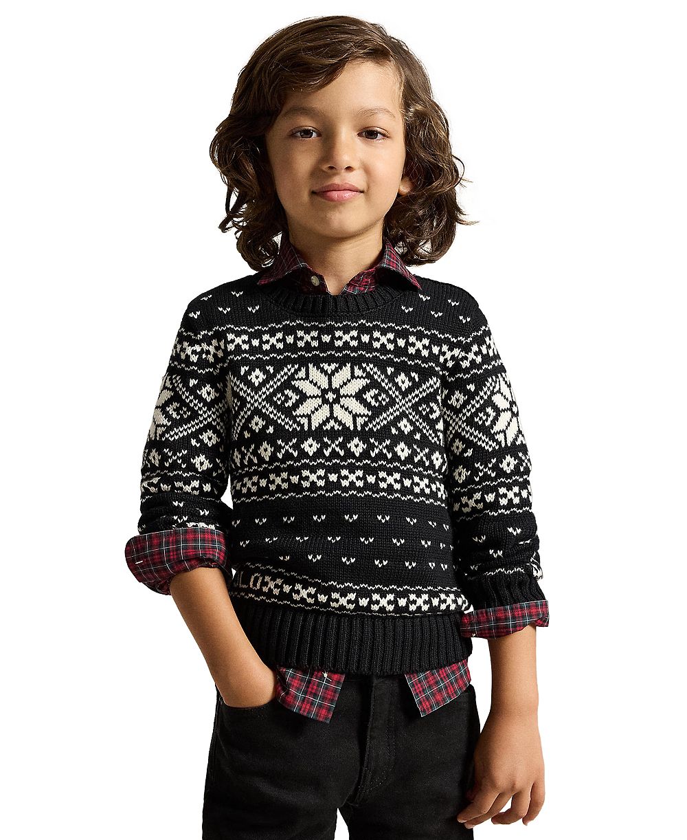 Polo Ralph Lauren детский хлопковый свитер с вязаным узором "снежинка", размеры 2T-7