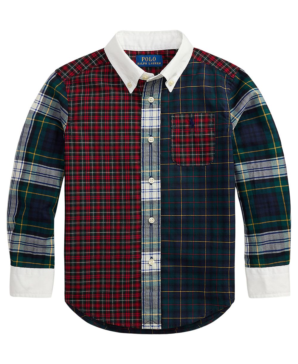 Polo Ralph Lauren Boys' 2T-7 Plaid Long-Sleeve Poplin Fun Shirt