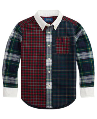 Polo Ralph Lauren рубашка из поплина в клетку с длинным рукавом для мальчиков 2T-7