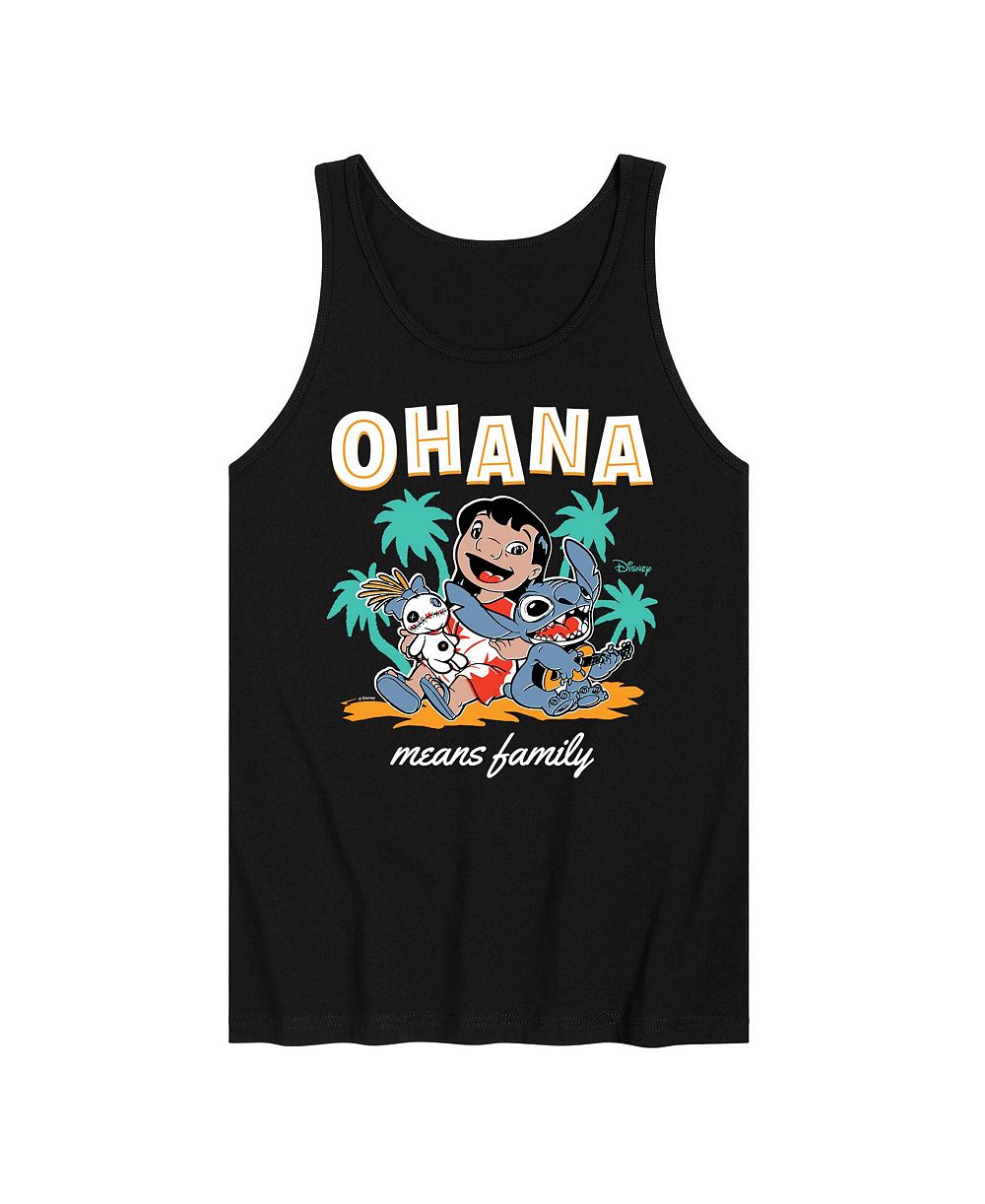 AIRWAVES Men's Lilo And Stitch Ohana Means Family Graphic Tank Top