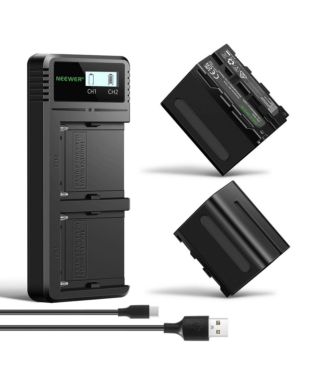 Аксессуар для зарядки и аккумулятор для камеры Neewer NP-F970, 7800mAh, Type C для устройств Sony NP-F-серии