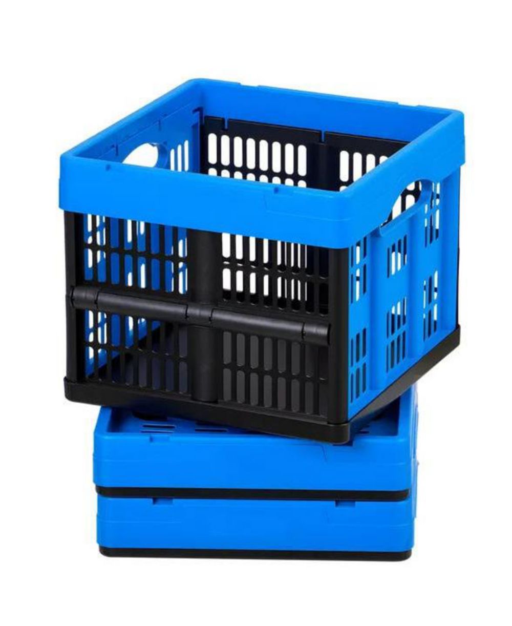 VIYET 3-Pack 25L Collapsible Storage Bins - Compact Foldable Crates for Home and Office