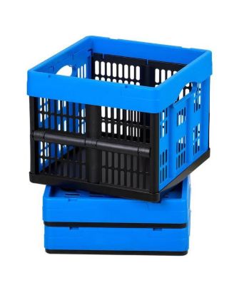 VIYET 3-Pack 25L Collapsible Storage Bins - Compact Foldable Crates for Home and Office
