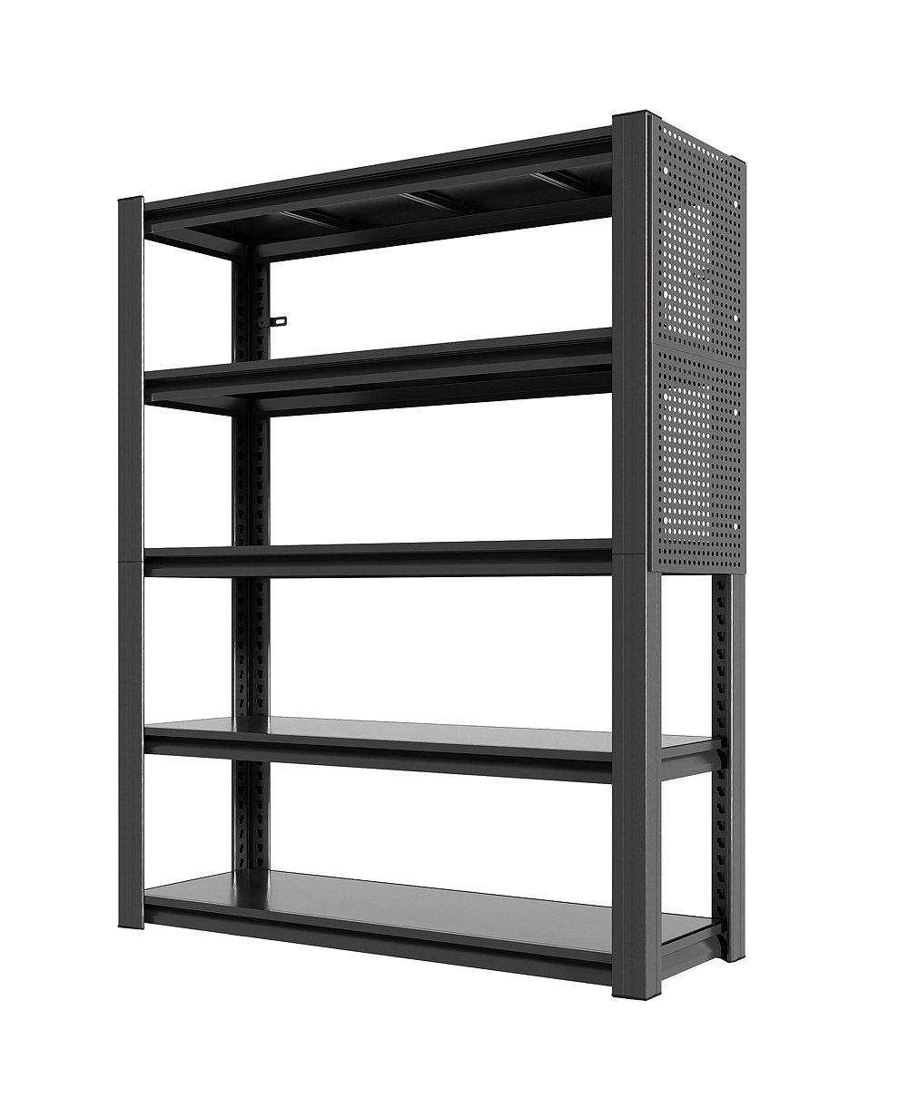 VIYET  5-Tier Metal Shelving with Pegboard - 2000lbs Heavy Duty Adjustable Storage Rack