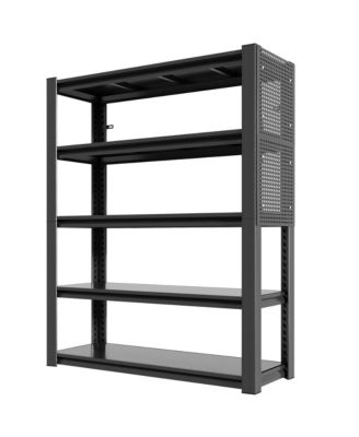 VIYET  5-Tier Metal Shelving with Pegboard - 2000lbs Heavy Duty Adjustable Storage Rack