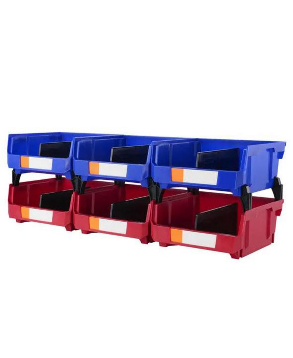 VIYET 6-Pack Stackable Storage Bins - Modular Plastic Organizer for Closet, Pantry and Office