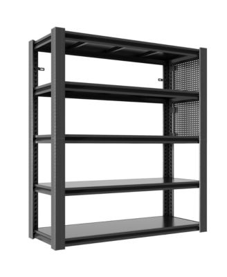 VIYET 72"H 5-Tier Heavy Duty Metal Shelf with Pegboard - 24" Deep 2000lbs Storage Rack