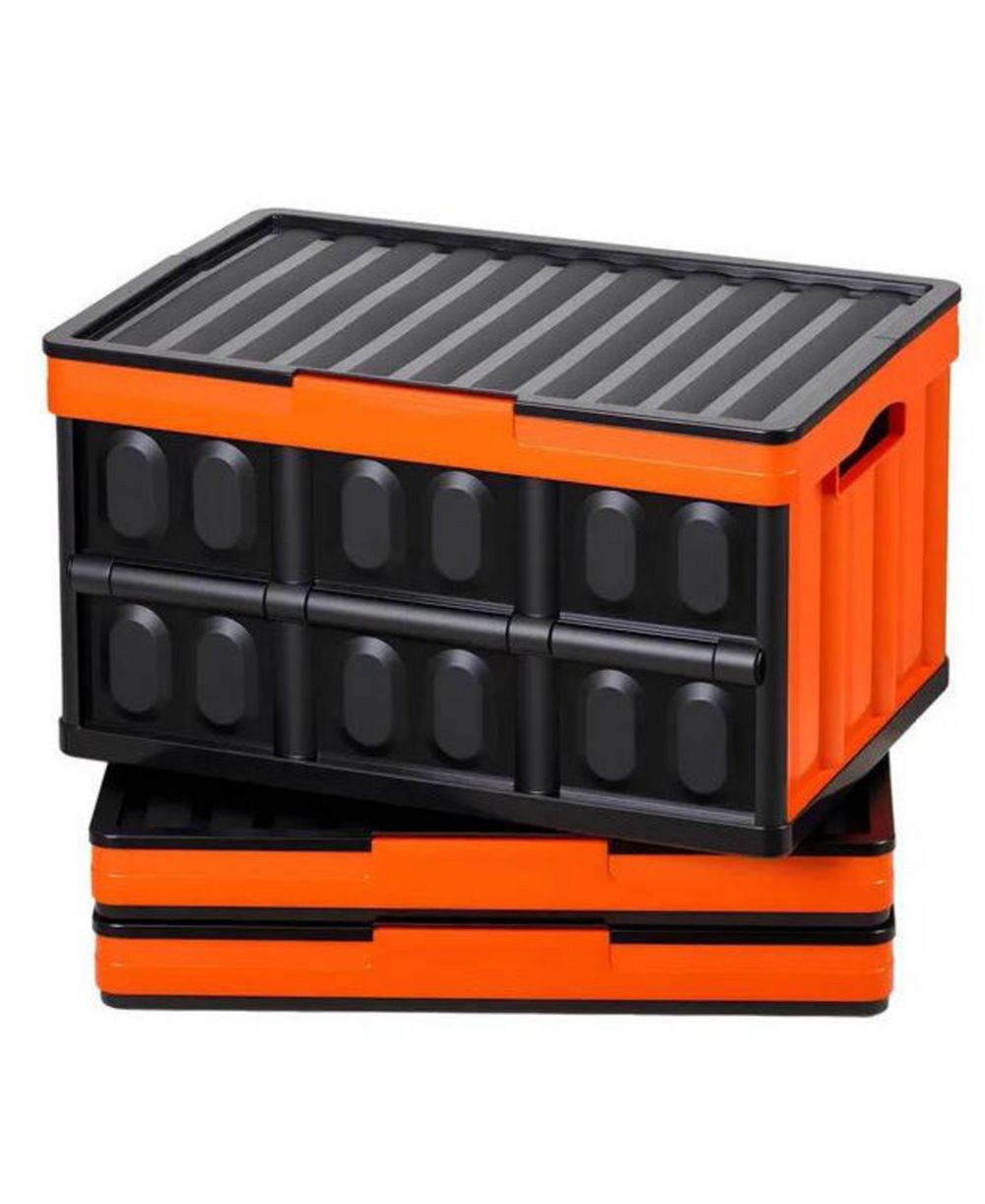 VIYET 3-Pack 45L Collapsible Storage Bins - Heavy-Duty Foldable Crates with Lids