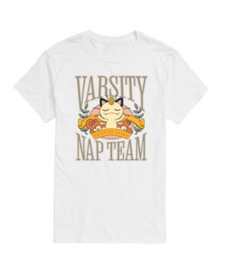 AIRWAVES Men's Pokemon Meowth Varsity Nap Team Graphic T-Shirt