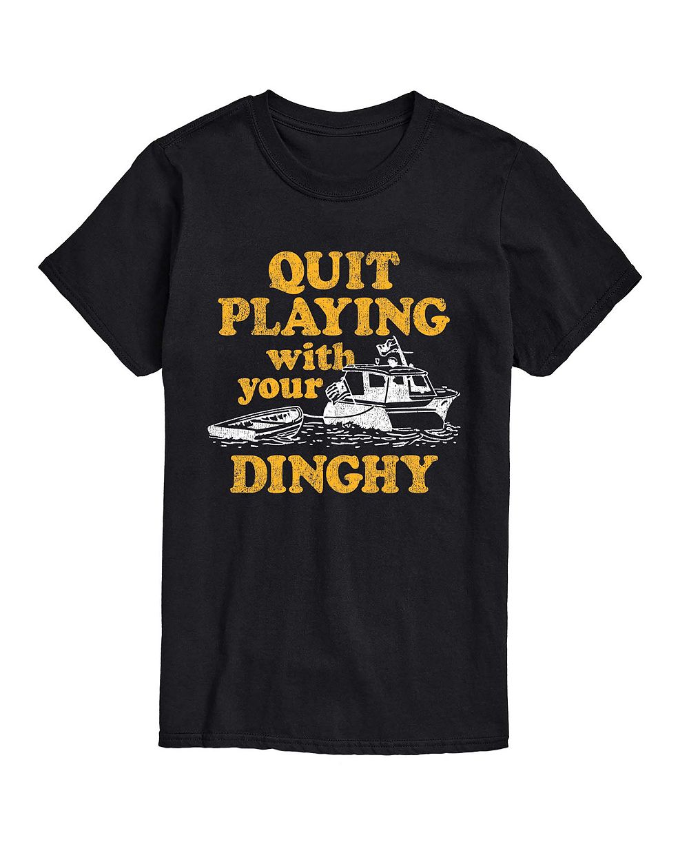 AIRWAVES Men's Instant Message Quit Playing With Your Dinghy Graphic T-Shirt