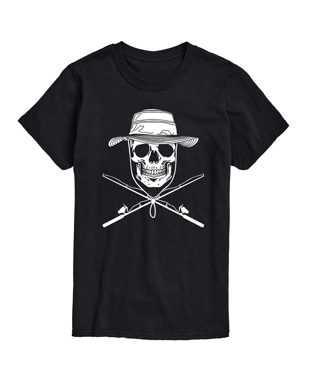 Мужская футболка AIRWAVES Instant Message Fisherman Skull Crossed Rods Graphic