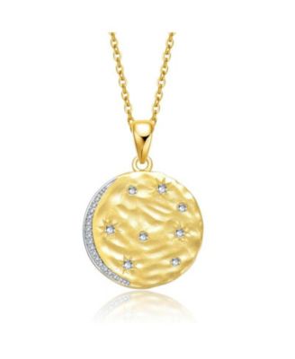 Подвеска-ожерелье Rachel Glauber 14K Gold Plated Sparkling CZ Crescent