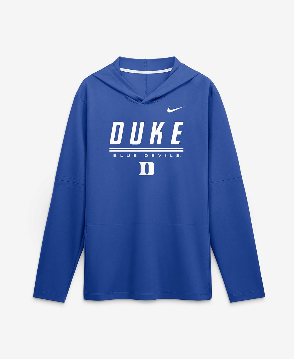 Nike Men's Royal Duke Blue Devils 2026 Sideline Lightweight Long Sleeve Hooded Dri-FIT T-Shirt