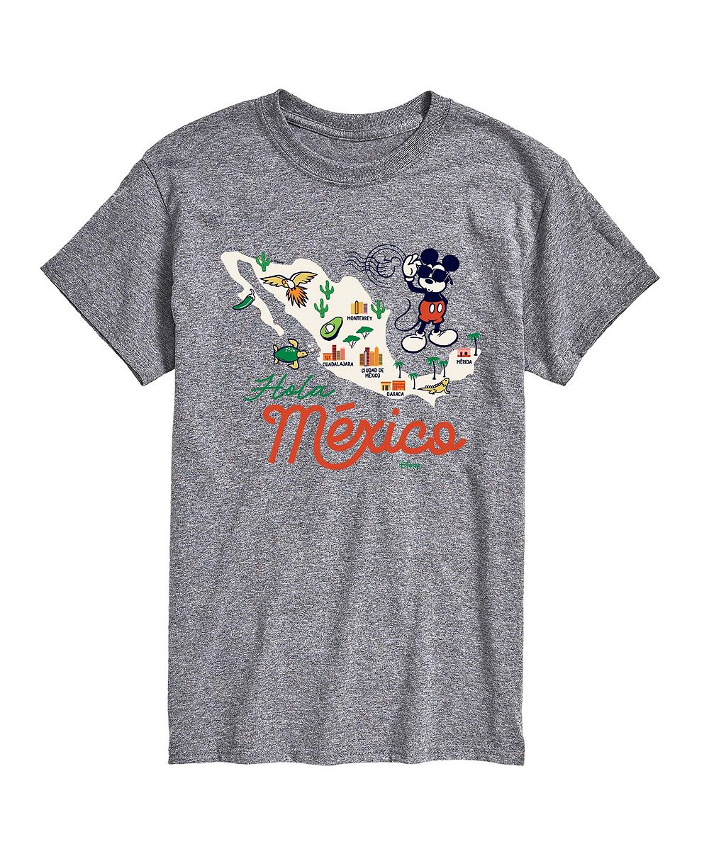 AIRWAVES Men's Disney Mickey Mexico Map Graphic T-Shirt
