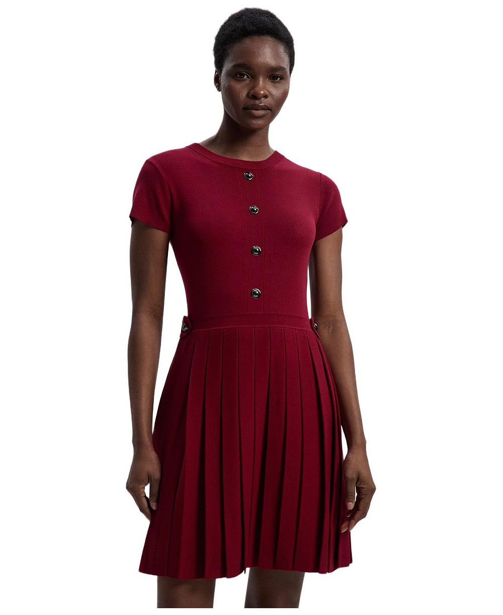 Женское трикотажное мини-платье Karen Millen Viscose Tab Pleated Knit