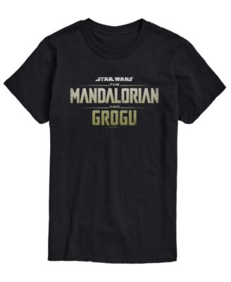AIRWAVES Men's The Mandalorian & Grogu Logo Vintage Faded Graphic T-Shirt