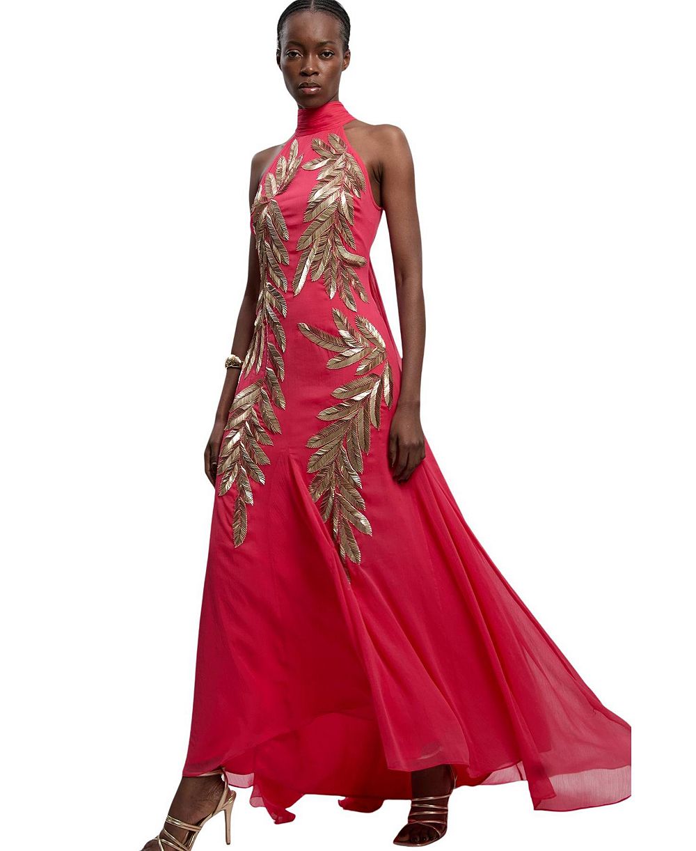 Женское платье Karen Millen Halter Neck Embellished Maxi