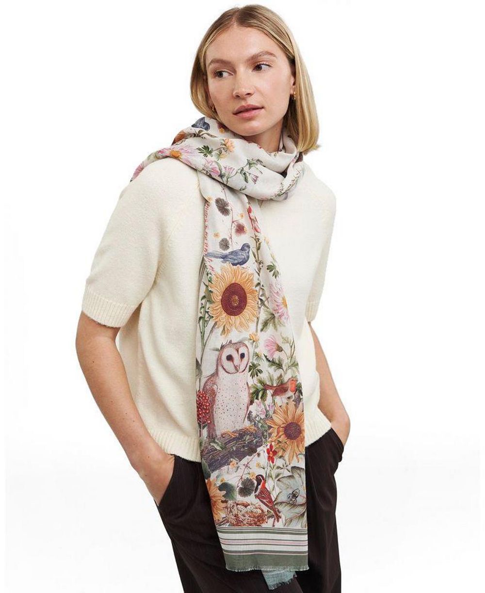 Fable England Women's Botanical Large Rectangle Scarf