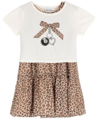 Rare Editions Girls' 4-6X 8 Ball Graphic T-Shirts and Chiffon Sleeveless Dress, 2-Piece Set