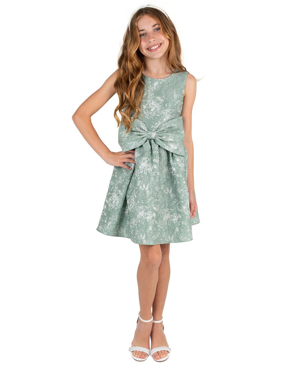 Платье Rare Editions Girls' 7-16 Brocade Large Bow Sleeveless