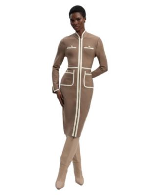 Karen Millen Women's Bandage Military Piping Midi Dress