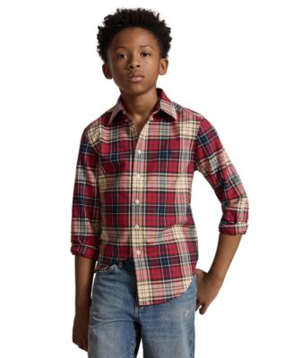 Polo Ralph Lauren Boys' 8-20 Plaid Cotton Oxford Shirt