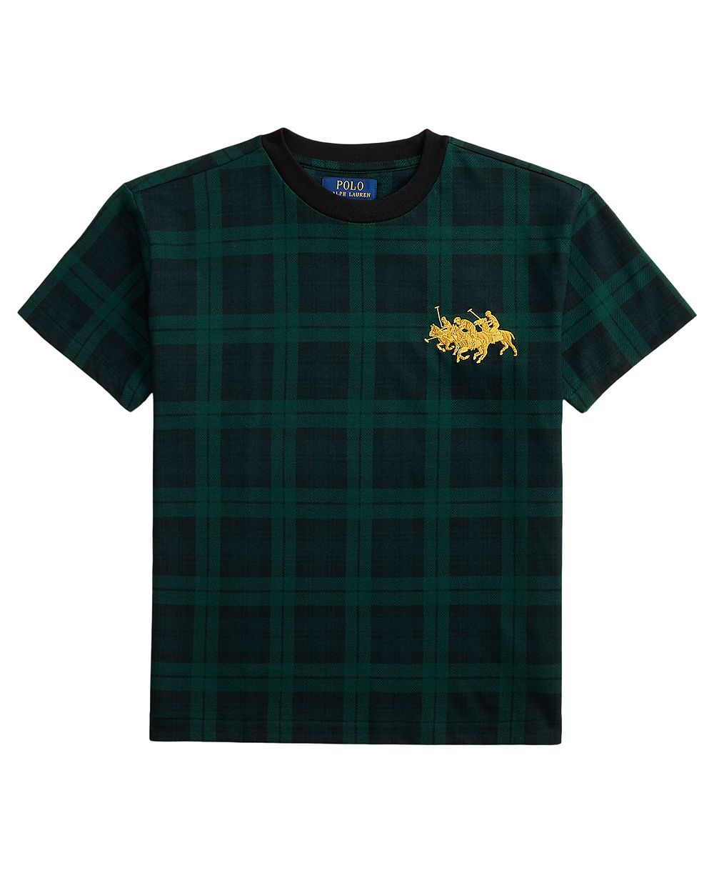 Polo Ralph Lauren Boys' 8-20 Triple-Pony Plaid Short-Sleeve T-Shirt
