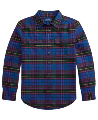 Детская длинная рубашка Polo Ralph Lauren Boys' 8-20 Plaid Long-Sleeve Workshirt