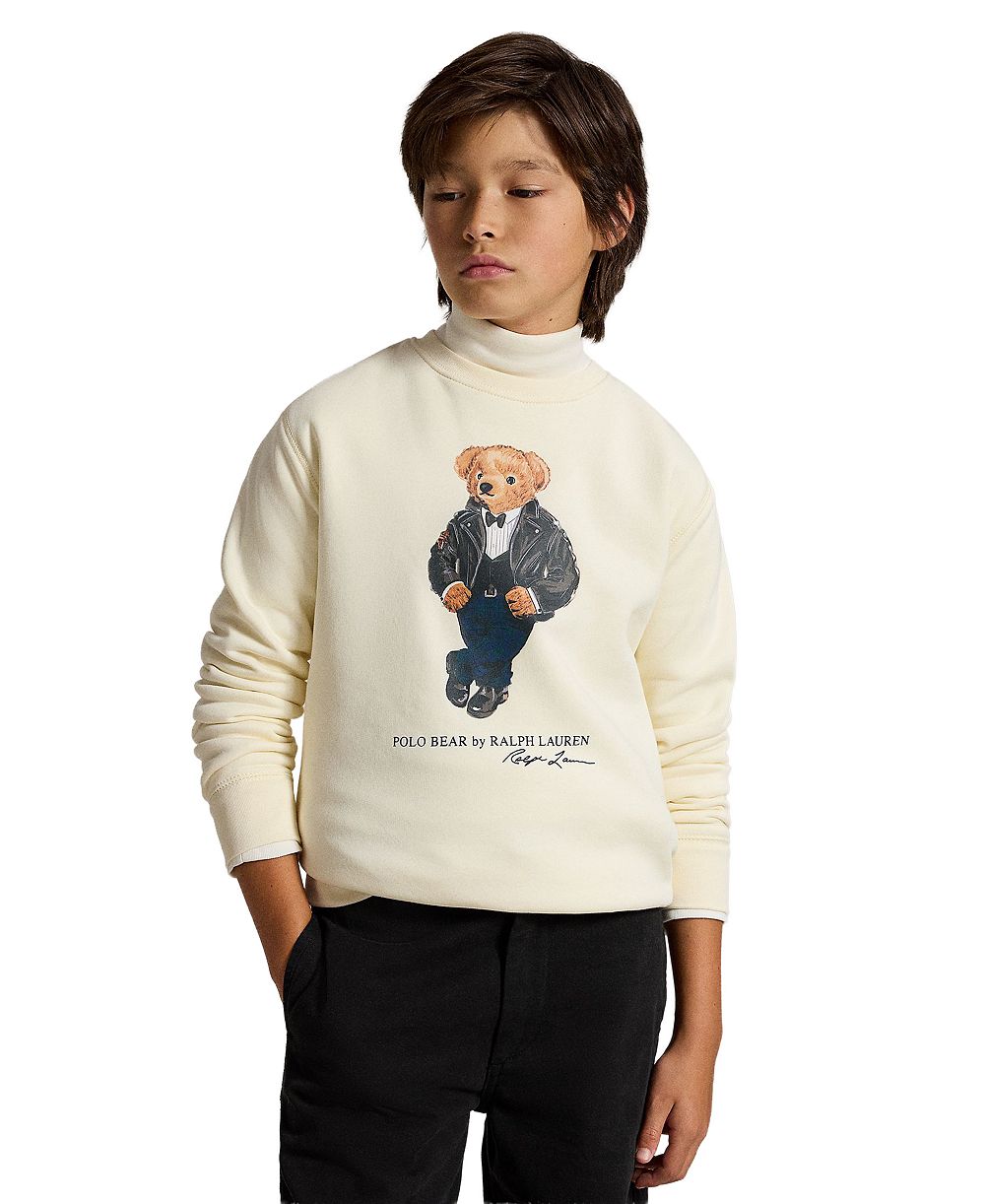 Мужской хлопковый свитшот с круглым вырезом Polo Ralph Lauren с медведем для мальчиков 8-20