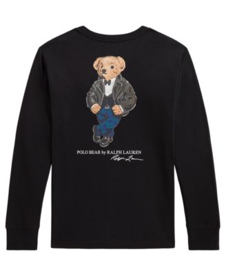 Детская футболка с длинным рукавом и принтом медведя Polo Ralph Lauren, 8-20