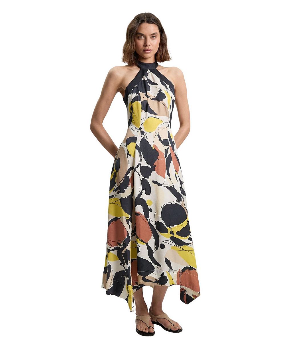 Karen Millen женское макси-платье с абстрактным принтом и бретельками, Petite