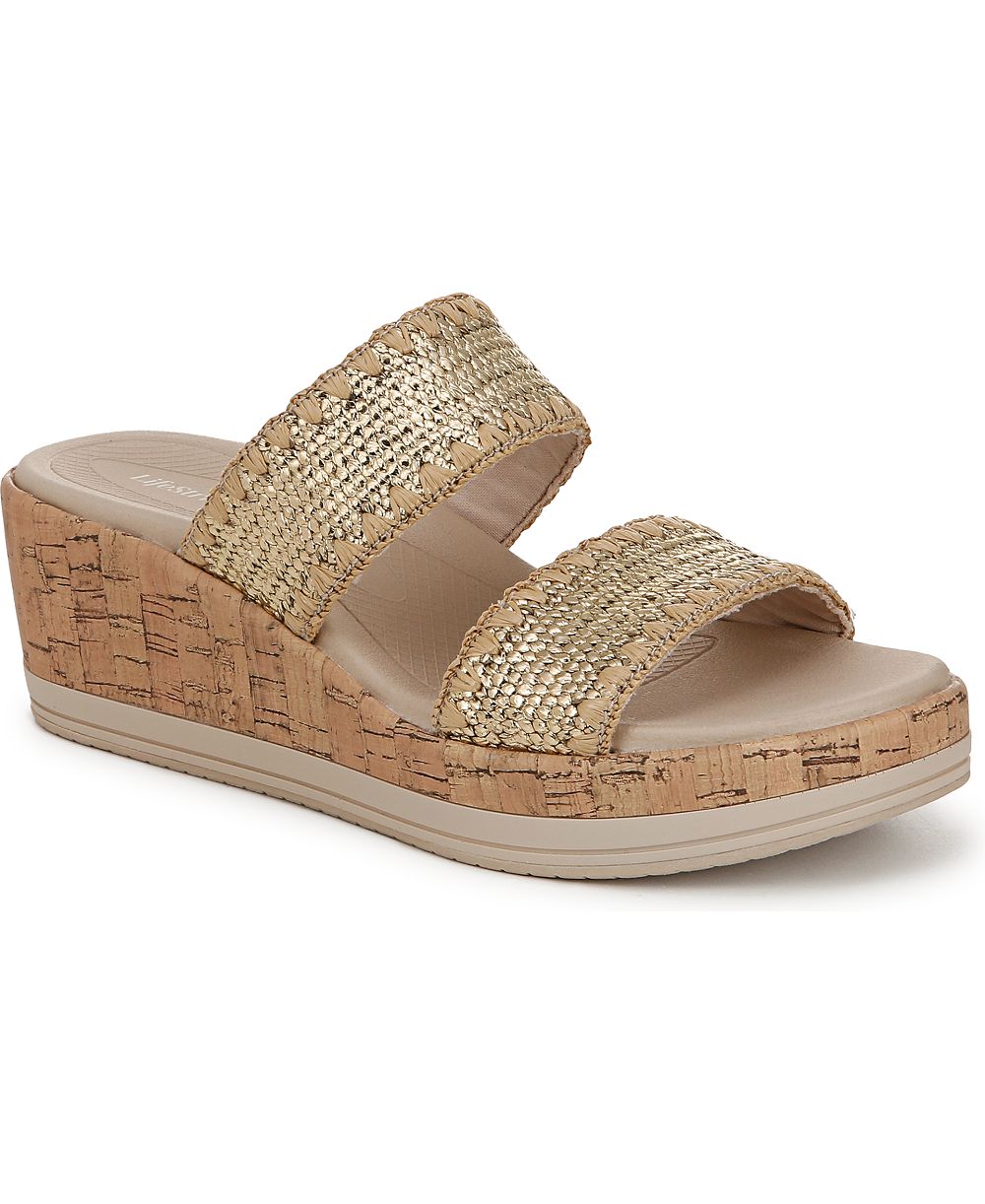 LifeStride Women's Resort Washable Slide Wedge Sandals