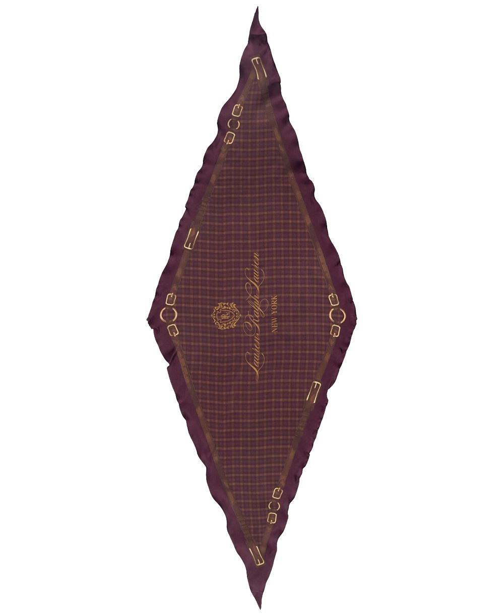 Lauren Ralph Lauren Plaid with Belting Border Small Diamond Scarf