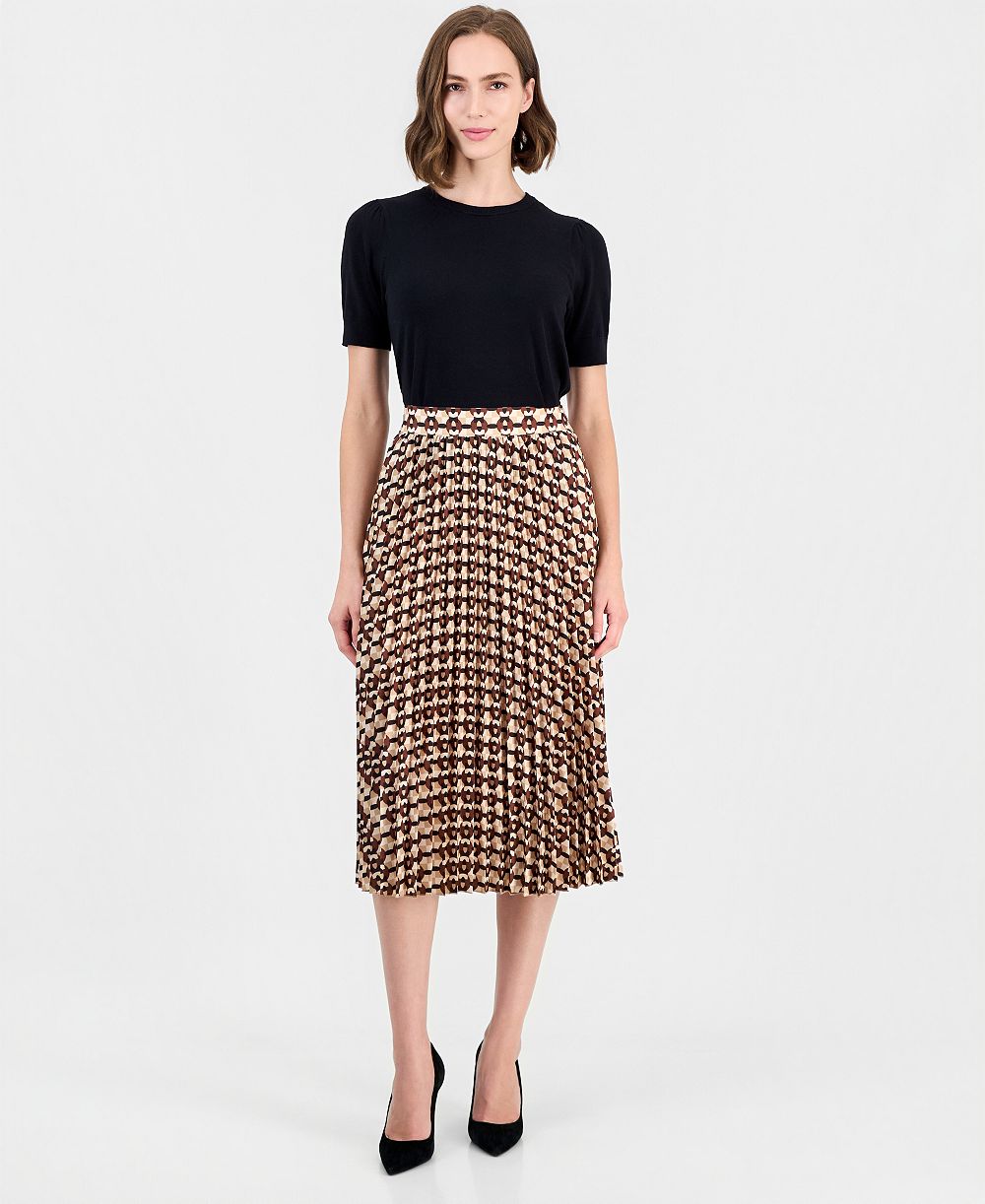Женская миди-юбка T Tahari Pleated A-Line