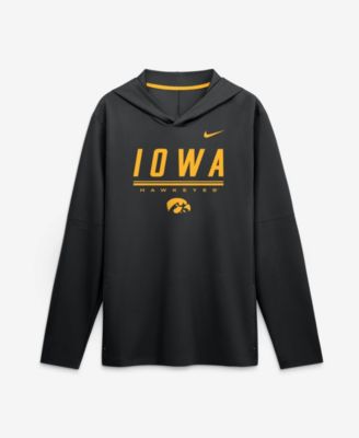 Nike Men's Black Iowa Hawkeyes 2026 Sideline Lightweight Long Sleeve Hooded Dri-FIT T-Shirt