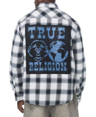 True Religion Men's Flannel Long-Sleeve Appliqué Shirt