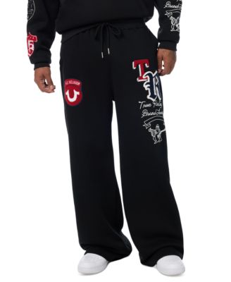 True Religion Men's Logo Patch Baggy Sweatpants