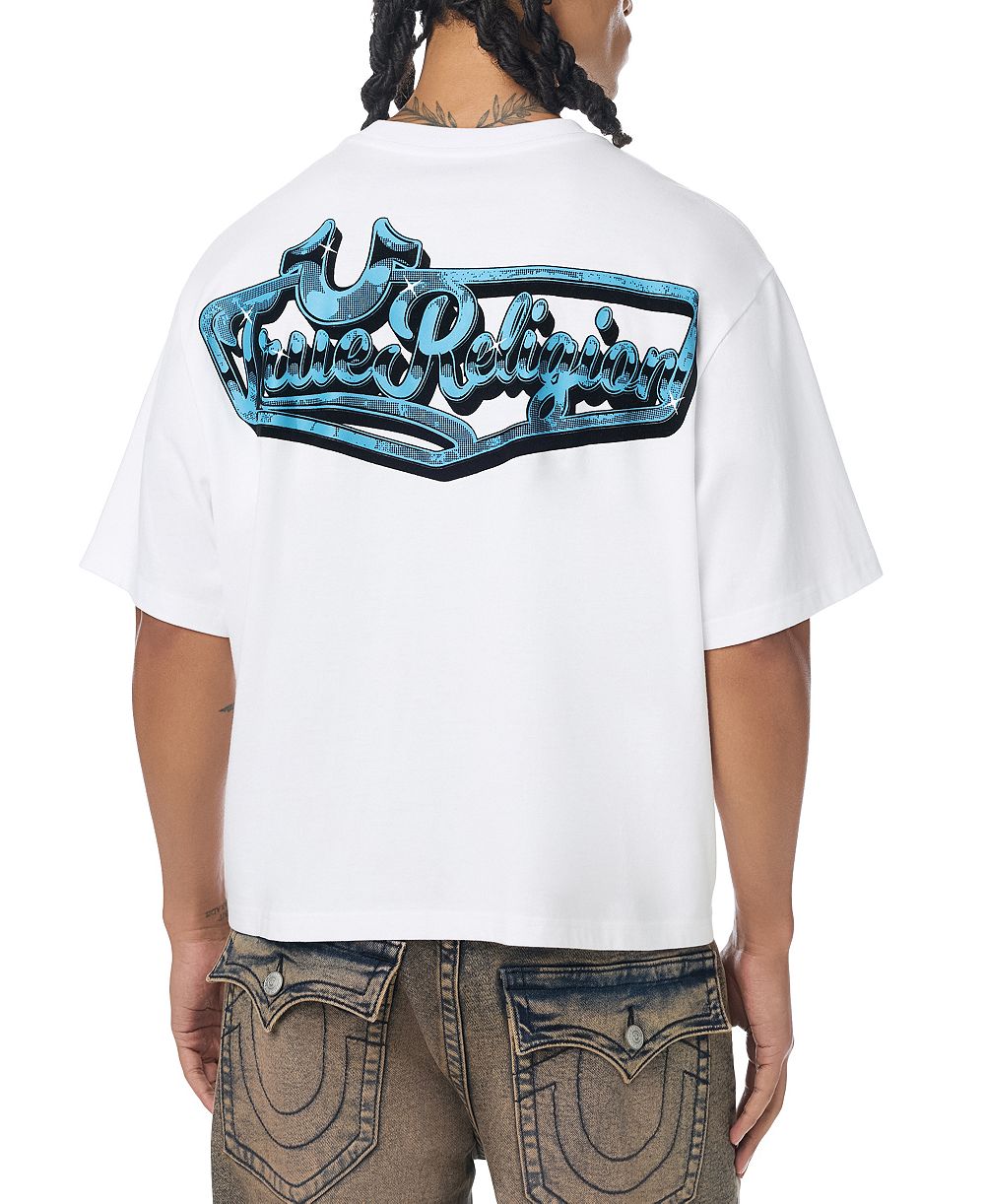 True Religion Men's Chrome Logo Boxy Heavyweight T-Shirt