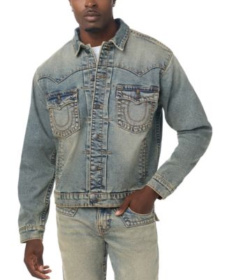 True Religion Men's Jimmy Big T Oversized Western-Inspired Denim Jacket