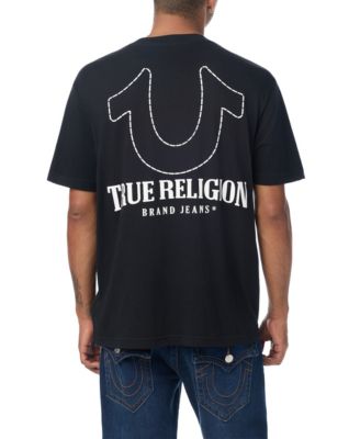 True Religion Men's Horseshoe Print Logo Crewneck Regular-Fit T-Shirt