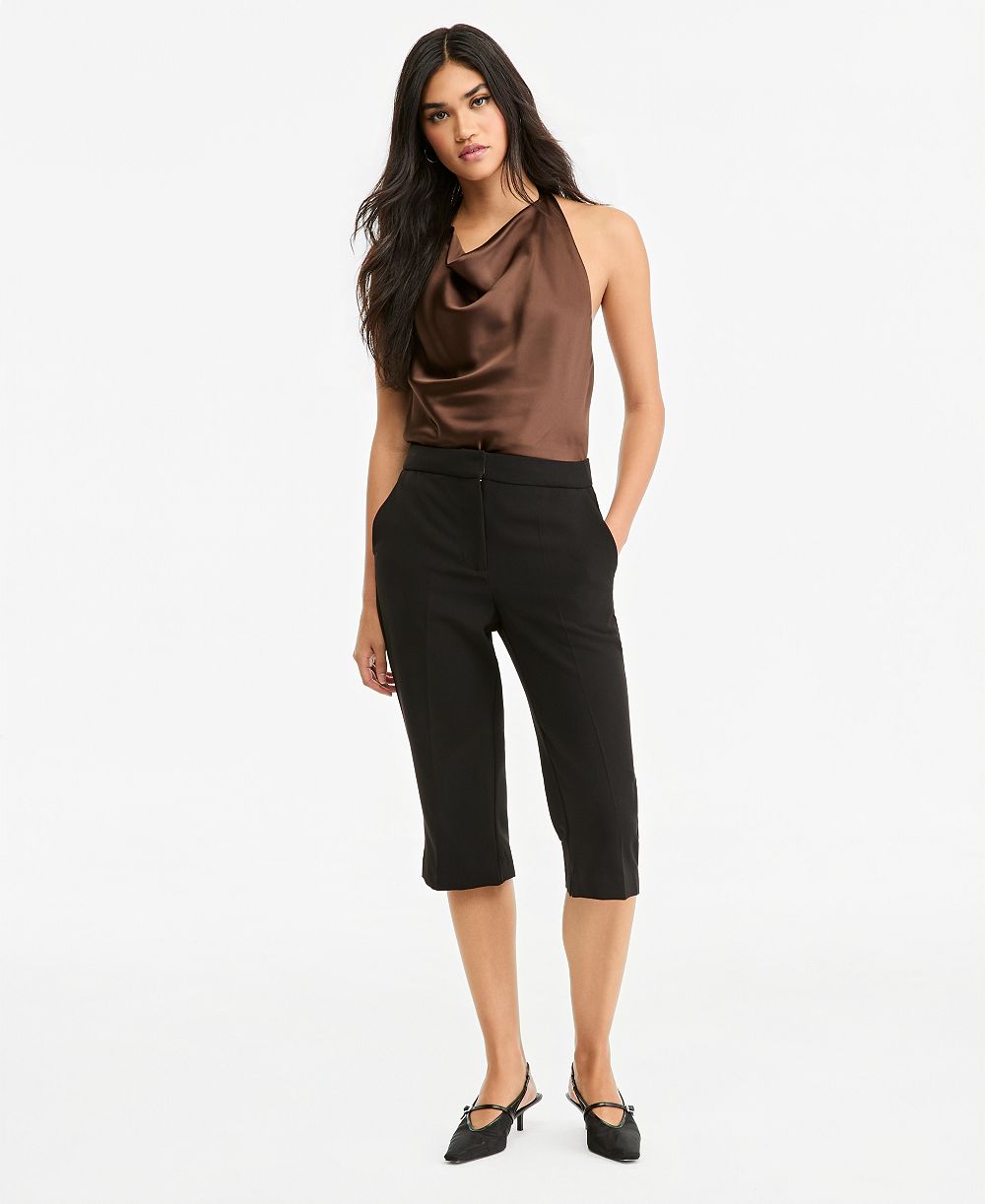 Bar III Women's Mid-Rise Side-Slit Capris, Macy's Exclusive
