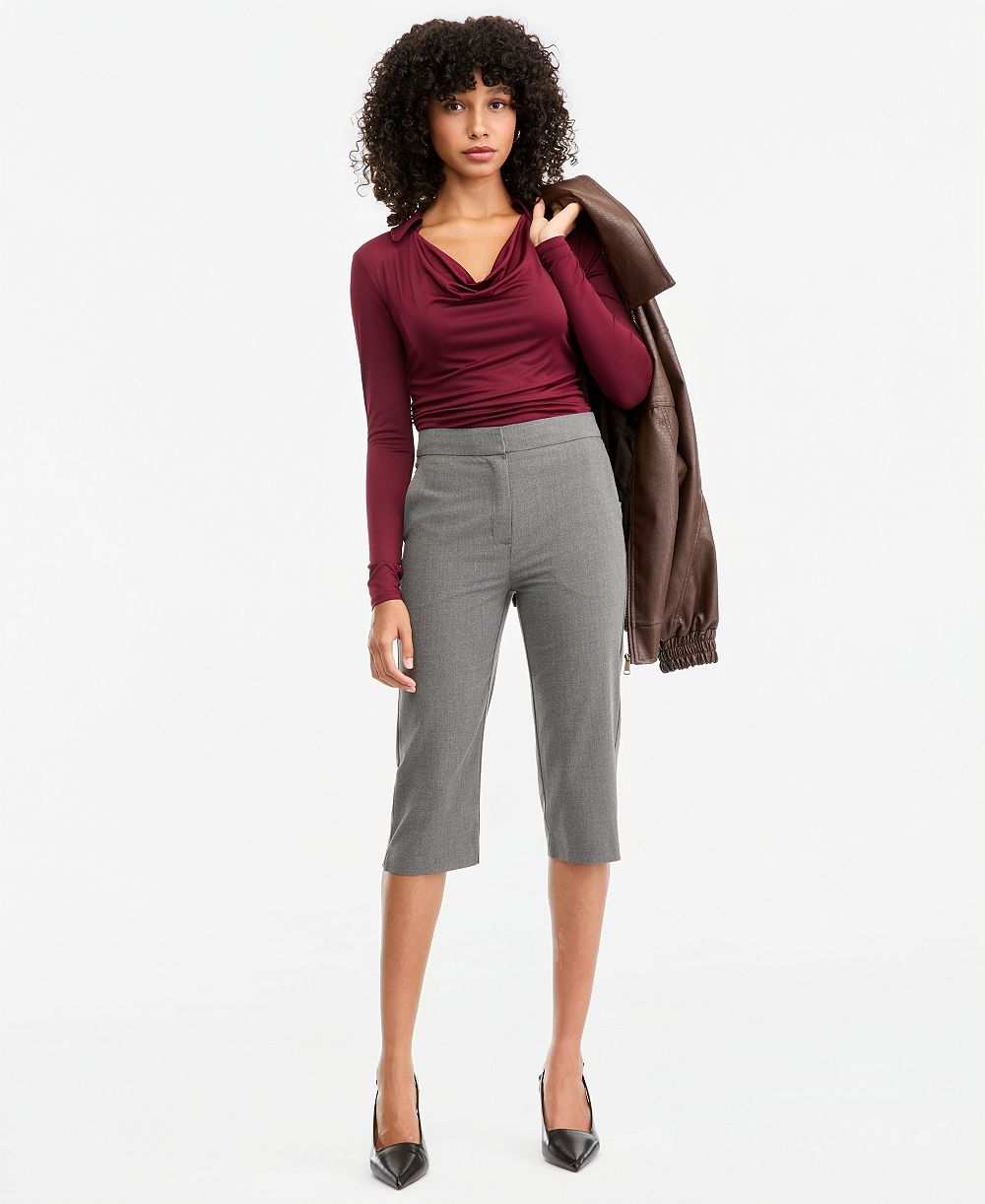 Bar III Women's Suiting Capri Mid-Rise Skinny-Leg Capris, Macy's Exclusive
