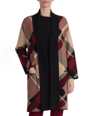 Jones New York женский кардиган в клетку с длинным рукавом и отложным воротником