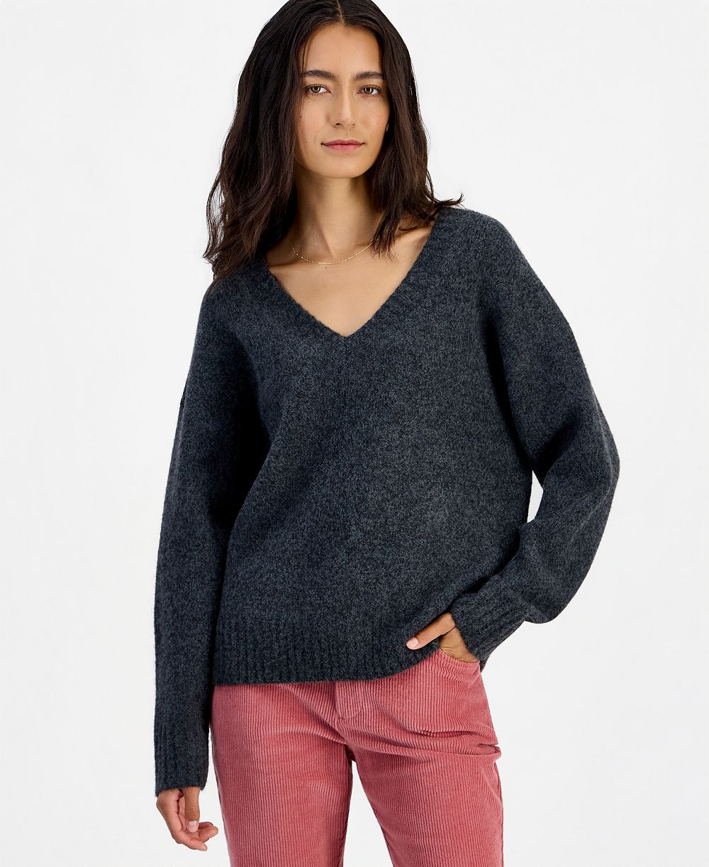 And Now This Women's Marled Long-Sleeve V-Neck Pullover, Macy's Exclusive